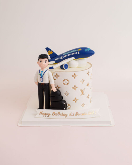Bánh sinh nhật hiện đại trang trí chủ đề hàng không