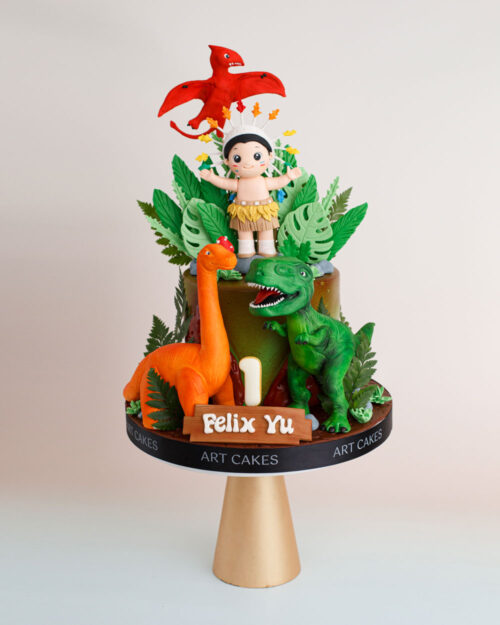 Bánh sinh nhật thiết kế khủng long tả thực tặng bé