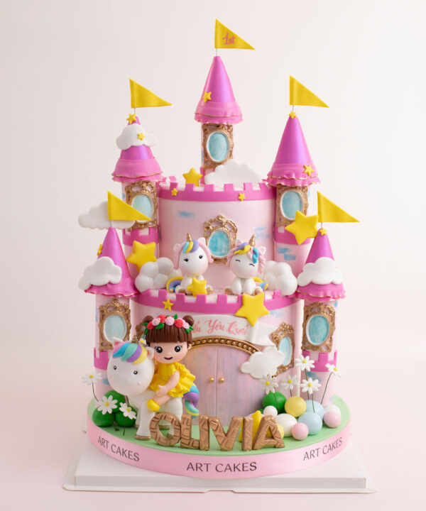Bánh sinh nhật lâu đài Unicorn tặng bé