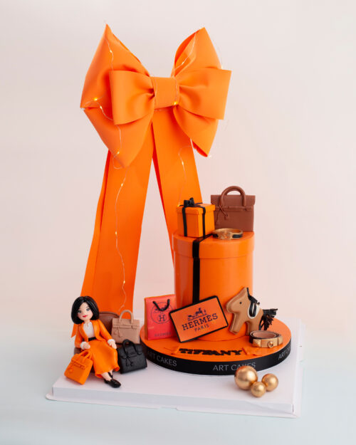 Bánh sinh nhật hộp quà thời trang Hermes